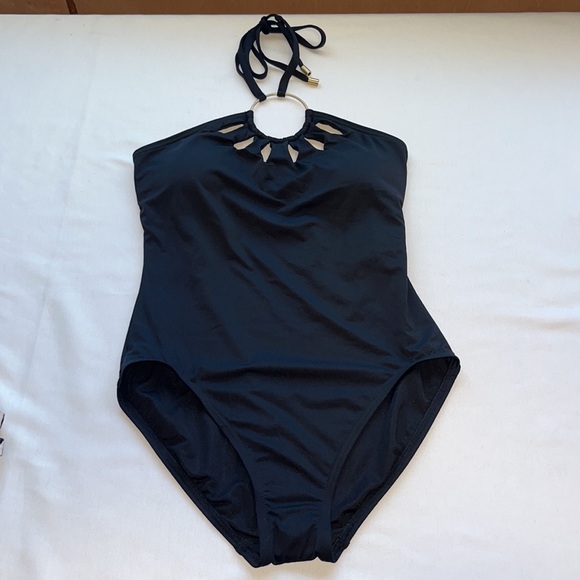 Vince Camuto Logo Ring Cutout
Halter One-Piece Sz 8 - Picture 2 of 9